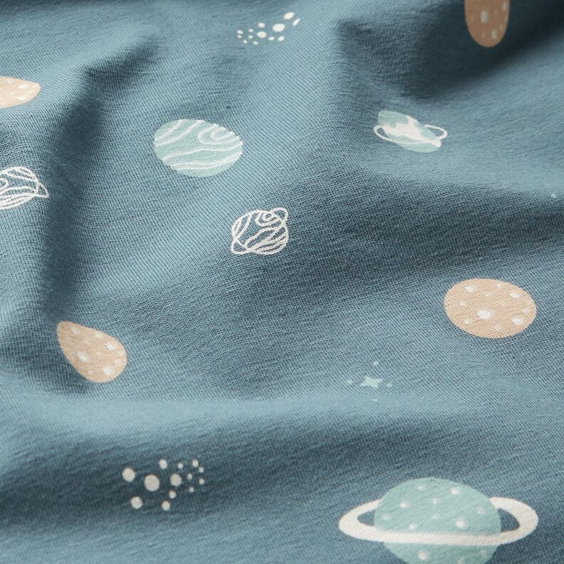 Cotton Jersey Planets &ndash; blue,  image number 2