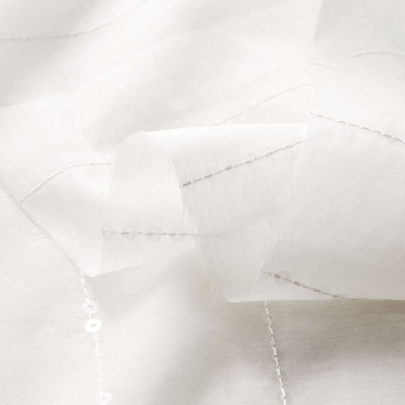 Sequinned voile cotton silk blend – white, image number 3