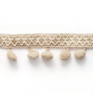 Cross Pompom Trim [ 15 mm ] – beige, 