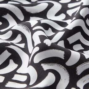 viscose fabric abstract wavy lines – black/white, 