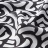 viscose fabric abstract wavy lines – black/white,  thumbnail number 2