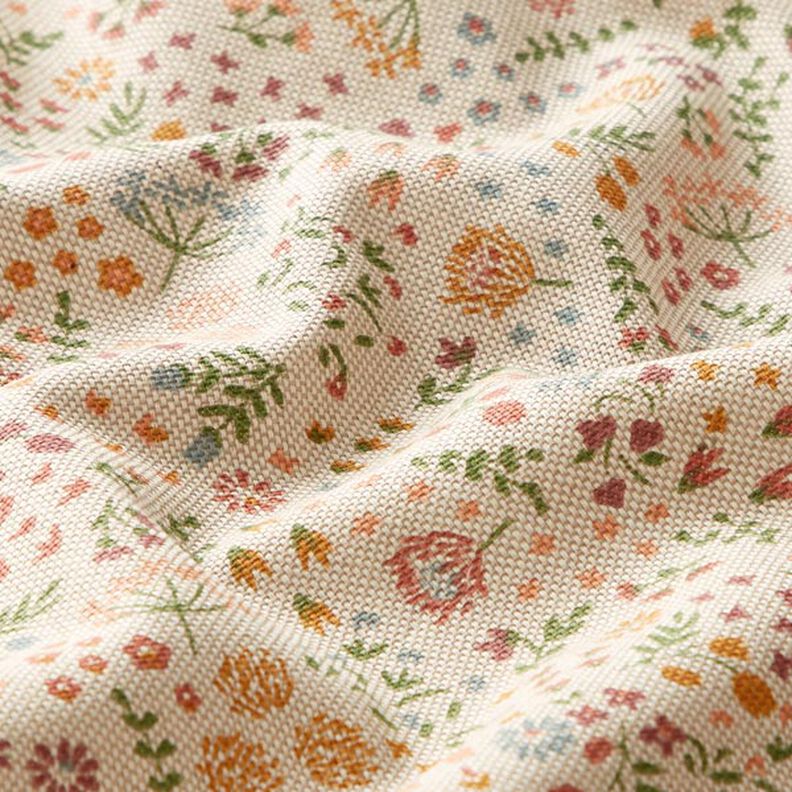 Decor Fabric Half Panama Floral Meadow – natural,  image number 2