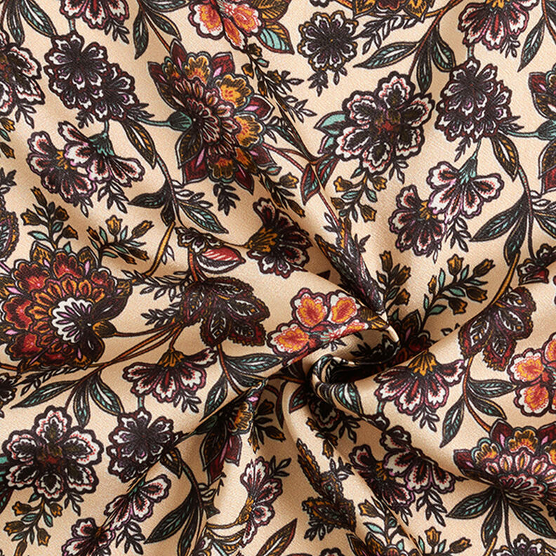 paisley flowers viscose satin – cashew, image number 3