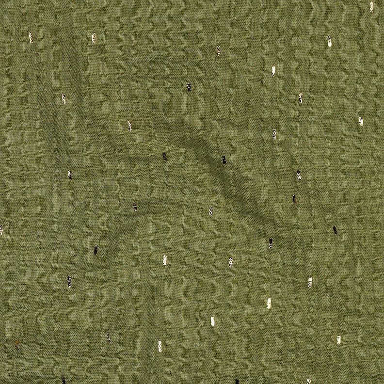 Double Gauze/Muslin Rectangle Foil Print | Poppy Fabrics – pine/metallic gold,  image number 2