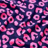 French Terry Jeans look neon leopard print – midnight blue/neon pink,  thumbnail number 2