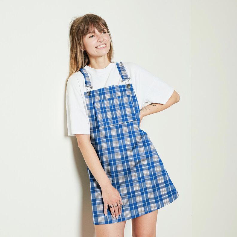 Viscose mix Prince of Wales check – blue, image number 5