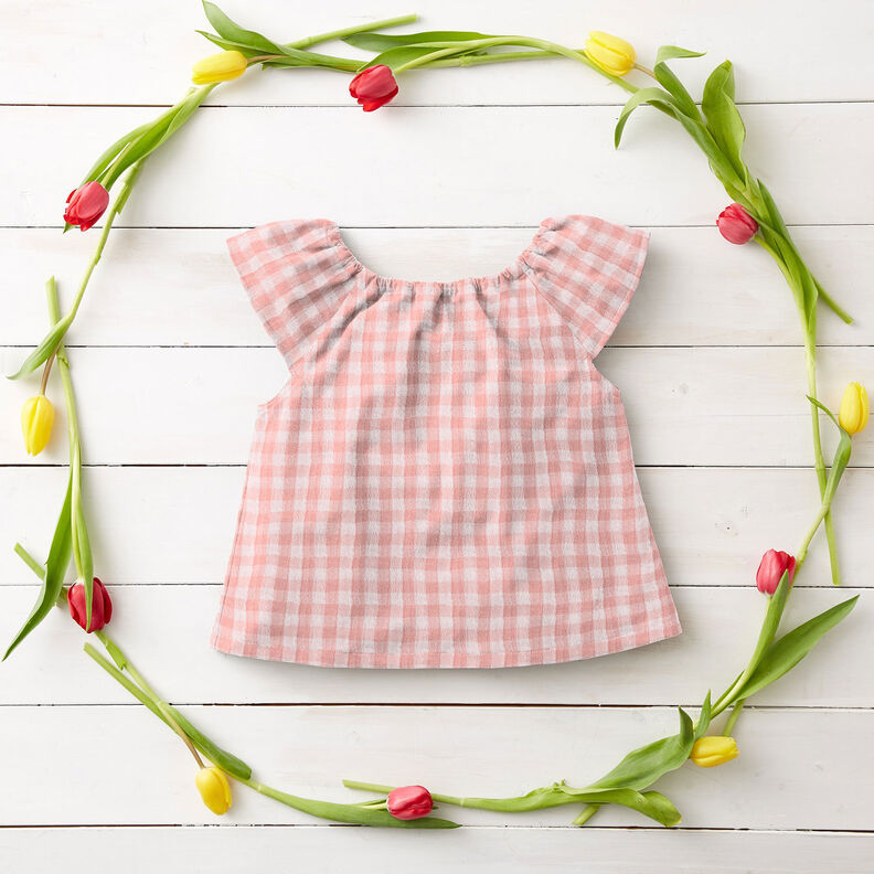 Double Gauze/Muslin Yarn dyed gingham – dusky pink/white,  image number 6