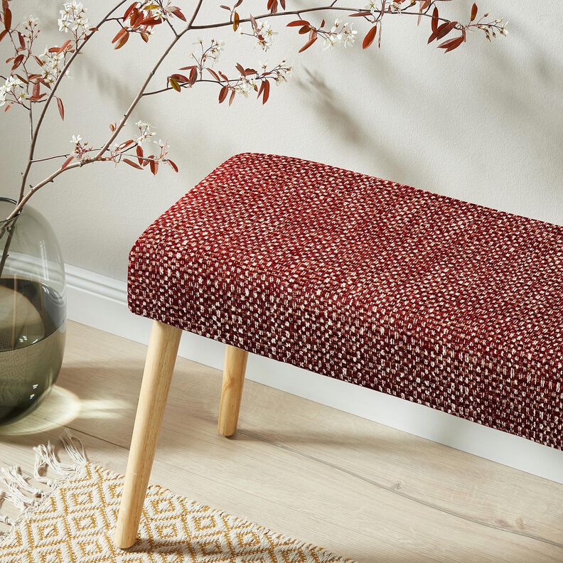 Upholstery Fabric colourful bouclé look – burgundy/cream,  image number 5