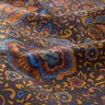 Shirting Fabric retro flowers and paisley pattern – midnight blue/caramel,  thumbnail number 2