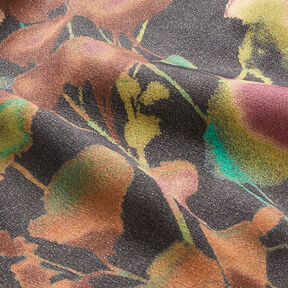 watercolour flowers -viscose blend – blue-black, 