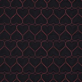 Quilted Fabric neon hearts | Poppy Fabrics – black/neon pink, 