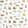 GOTS Cotton Jersey cute steppe animals Digital Print | Poppy Fabrics – white/light olive,  thumbnail number 1