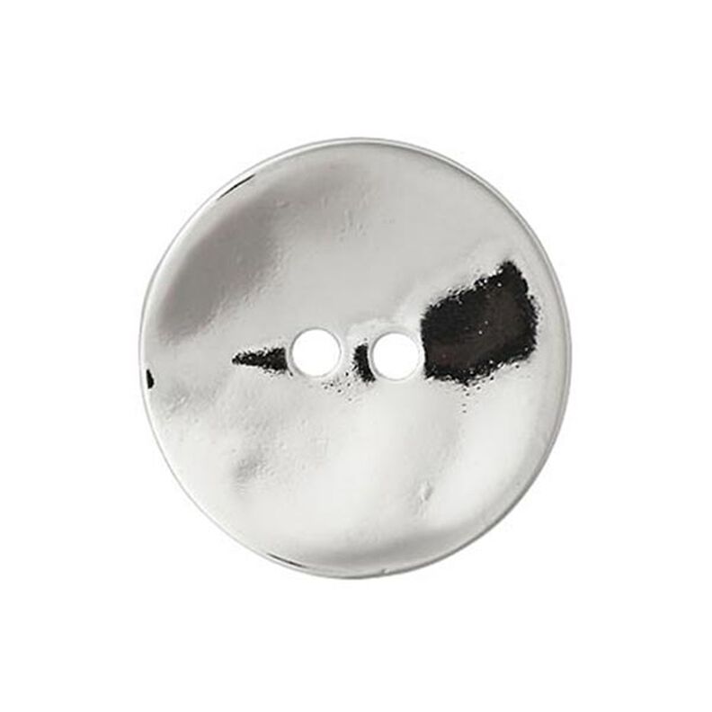 Metal 2-Hole Button  – silver metallic,  image number 1