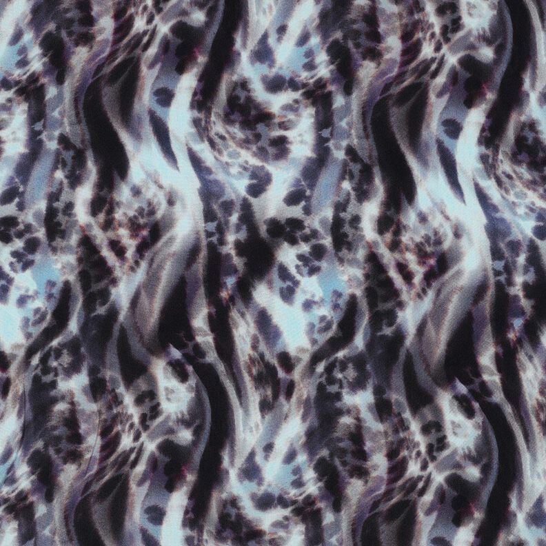 LENZING™ ECOVERO™ viscose fabric animal digital print – blue-black/ice blue,  image number 1