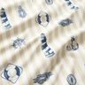 Decor Fabric Half Panama lighthouse and stripes – light taupe/navy blue,  thumbnail number 2