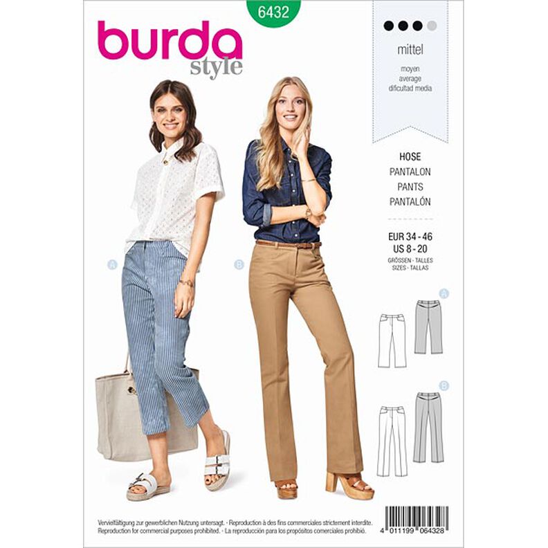 Trousers | 7/8 trousers, Burda 6432 | 34 - 46,  image number 1