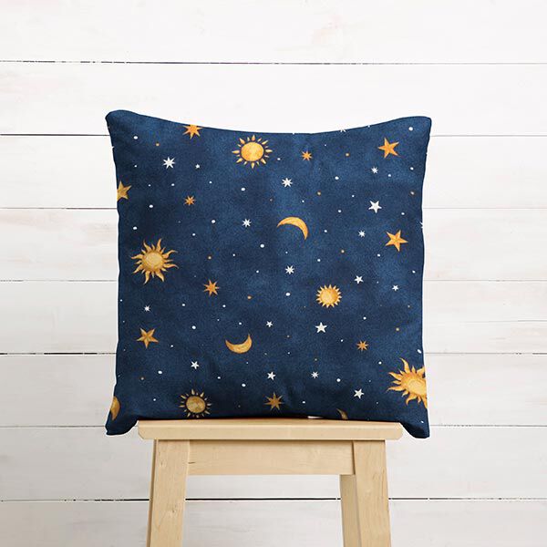 Decor Fabric Glow in the dark night sky – gold/navy blue,  image number 9