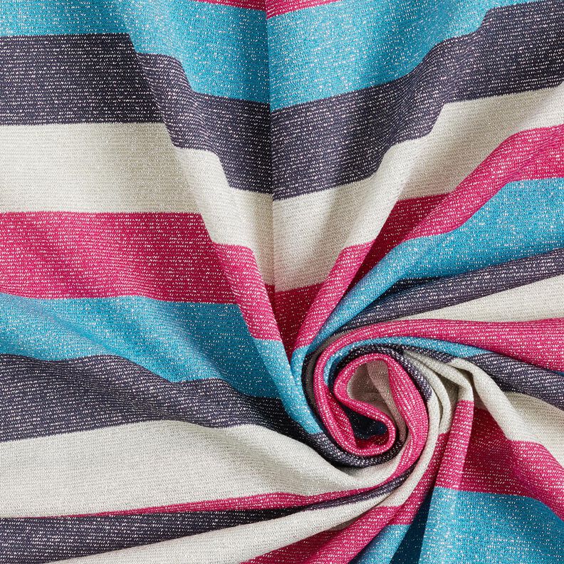 Striped glitter jersey – intense pink/navy blue, image number 3