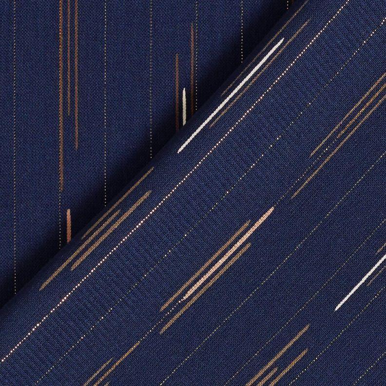 Glitter pinstripes blouse fabric – navy blue,  image number 4