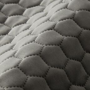 Upholstery Fabric Velvet Honeycomb Quilt – anthracite, 