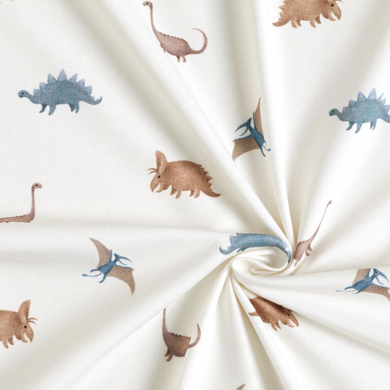 GOTS Cotton Jersey happy dinosaurs Digital Print – ivory,  image number 3