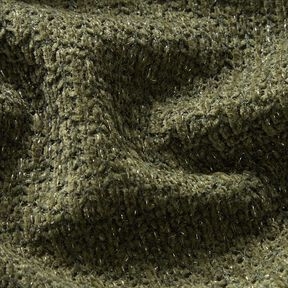 Chenille Knit Jacquard Glitter – dark pine/metallic silver, 