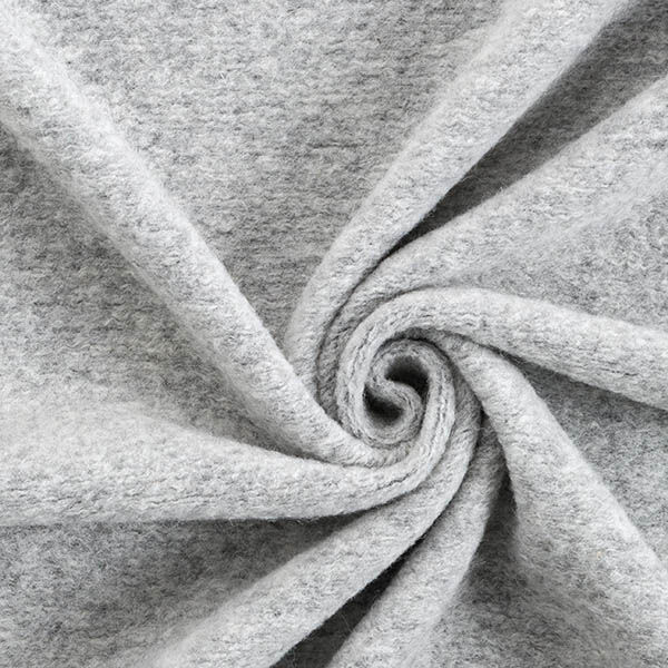Mottled Wool Blend Knit Coating – silver grey,  image number 1