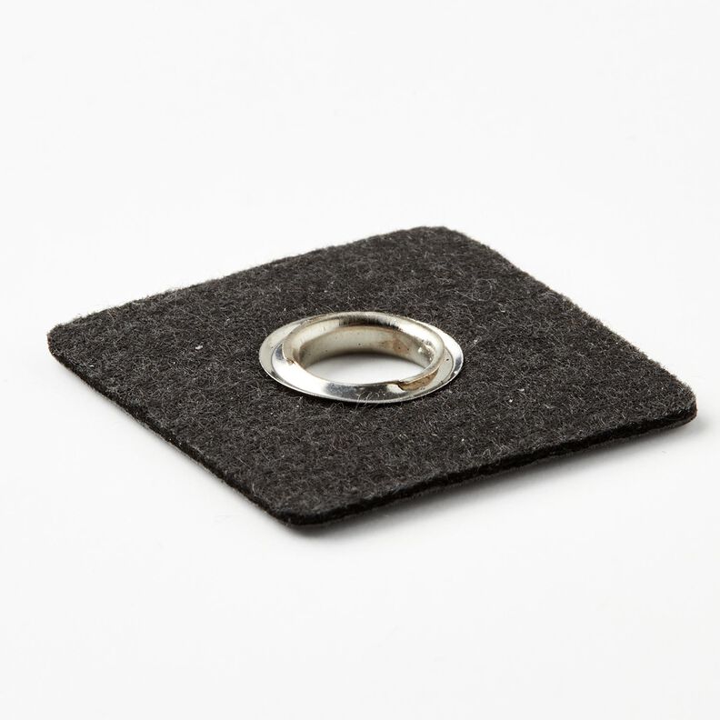 Eyelet patch [30 x 30 mm] – black/metallic silver,  image number 3