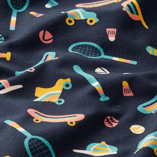 Cotton Jersey Retro sport | PETIT CITRON – midnight blue, 