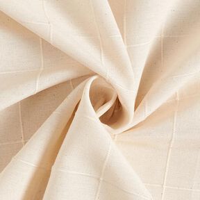 Decorative fabric, chequered grid, recycled – natural, 
