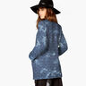 Tie-dyed flower chambray quilted fabric – denim blue,  thumbnail number 7