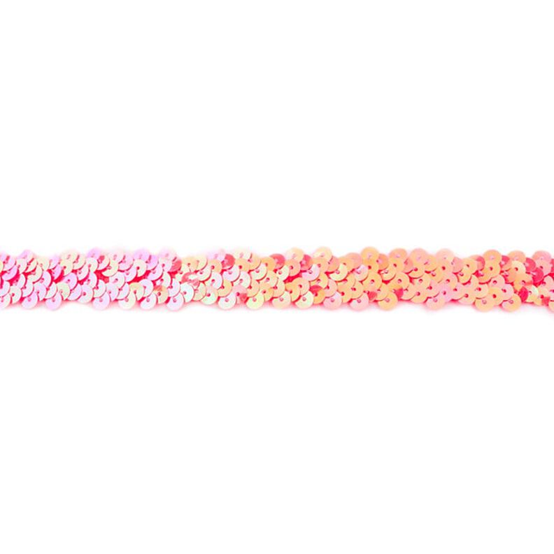Elasticated Sequinned Trimming [20 mm] – peach orange/pink,  image number 1