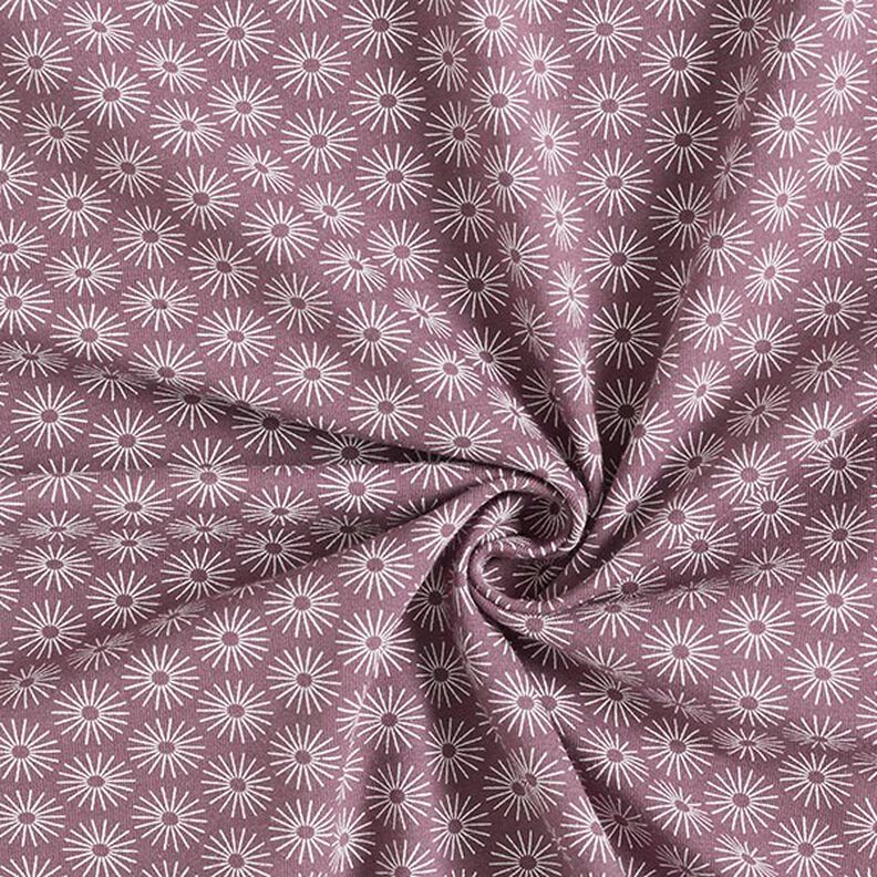 Cotton jersey shiny flowers – aubergine,  image number 3