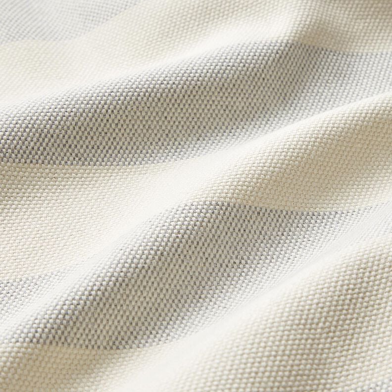 Decor Fabric Panama broad stripes &ndash; silver grey/light beige,  image number 2