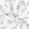 Double Gauze/Muslin Scribble Hearts – ivory,  thumbnail number 3