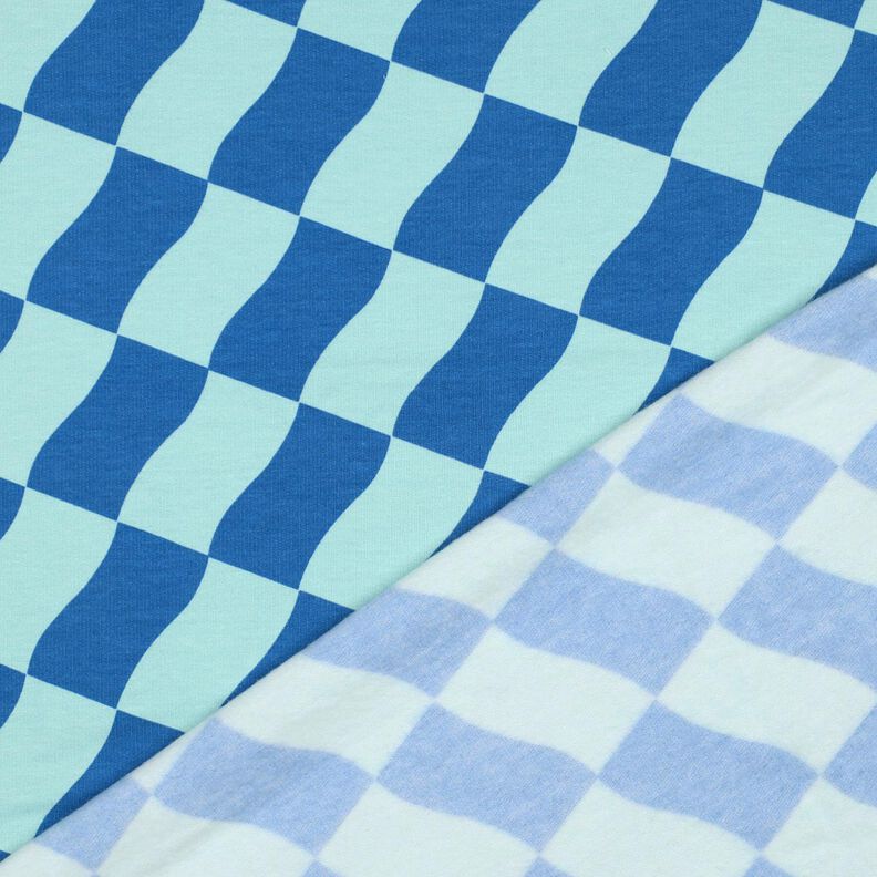 Softsweat wavy check| Poppy Fabrics – royal blue/ice blue,  image number 4