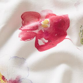 Cotton Jersey watercolour flowers Digital Print – ivory, 