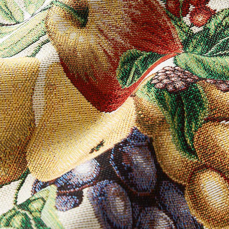 Decorative Panel Tapestry Fabric Colourful Fruits – light beige/carmine,  image number 2