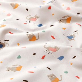 Cotton Poplin Cat Confetti – ivory/light taupe, 