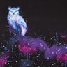 Cotton Jersey Winter owl Panel | Glitzerpüppi – black/grape,  thumbnail number 1