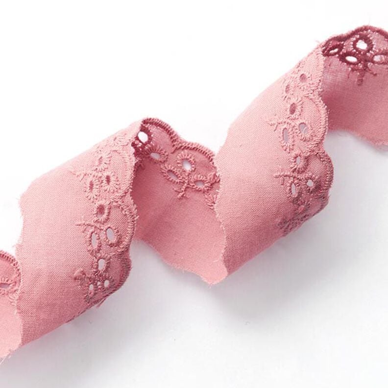 Scalloped Leafy Lace Trim [ 30 mm ] – pink,  image number 1