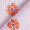 Double Gauze/Muslin embroidered large flowers | Poppy Fabrics – pastel violet/peach orange,  thumbnail number 4