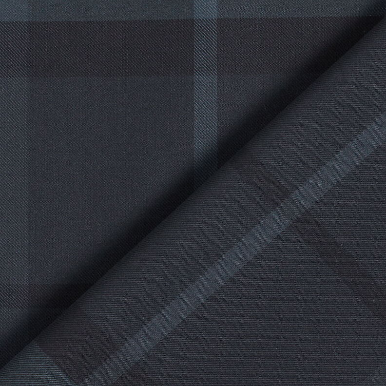 Tartan check shirt fabric – midnight blue/black,  image number 4