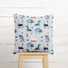 Decor Fabric Half Panama skating dinosaurs – silver grey/peppermint,  thumbnail number 7