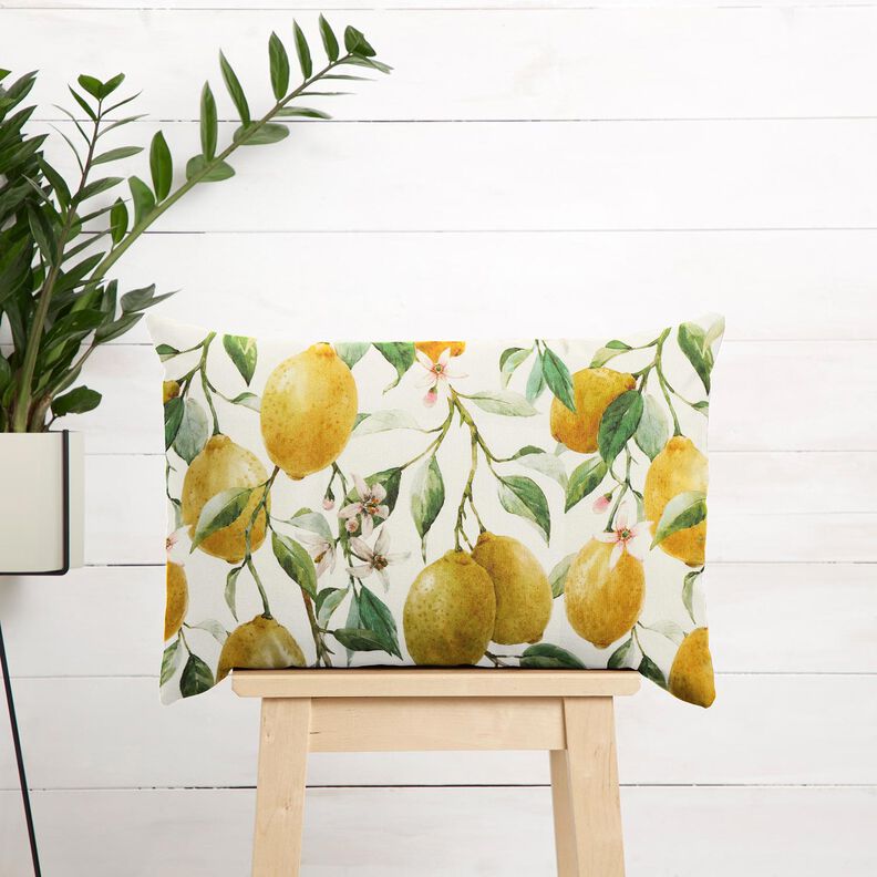 Outdoor Fabric Canvas lemons – ivory/lemon yellow,  image number 8