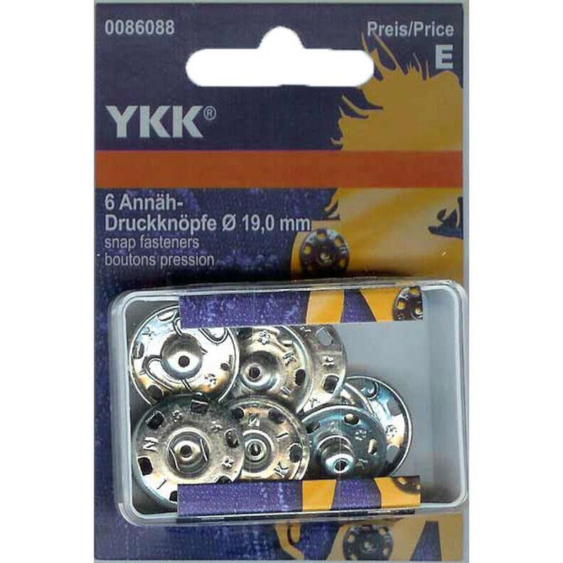 Sew-On Press Fasteners metal 2 – silver | YKK,  image number 1