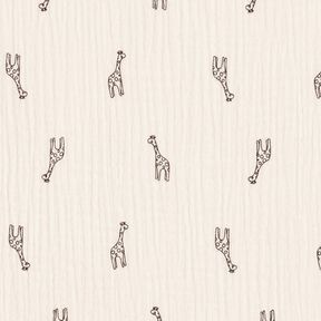 Double Gauze/Muslin Cute giraffes – white, 
