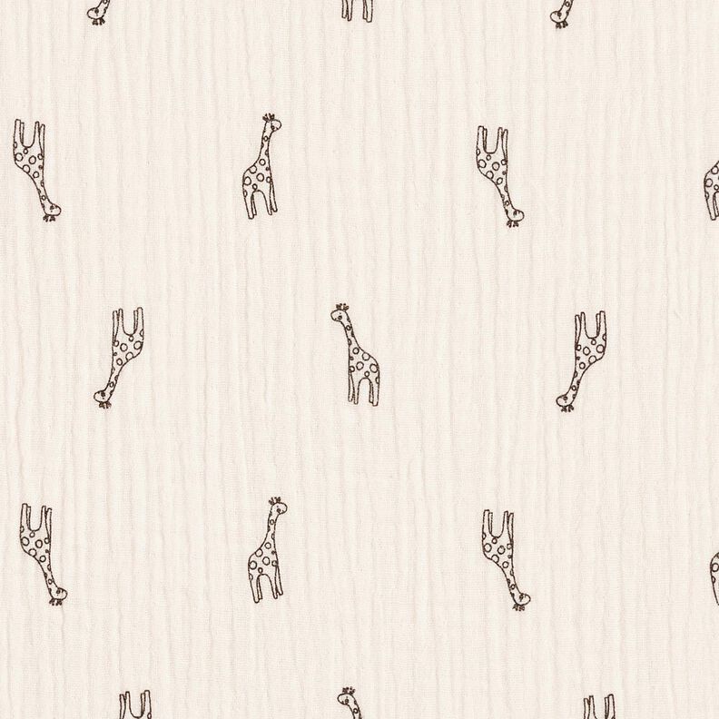Double Gauze/Muslin Cute giraffes – white, image number 1