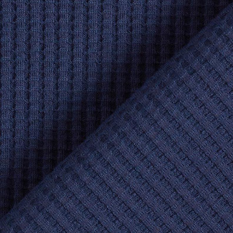 Cotton waffle jersey Plain – navy blue,  image number 3