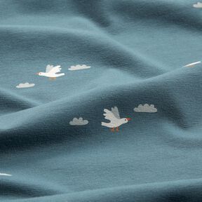 Cotton Flannel little seagulls &ndash; blue, 